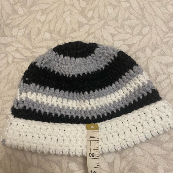 New Hand-crocheted Striped Beanie - Picture 4 of 4